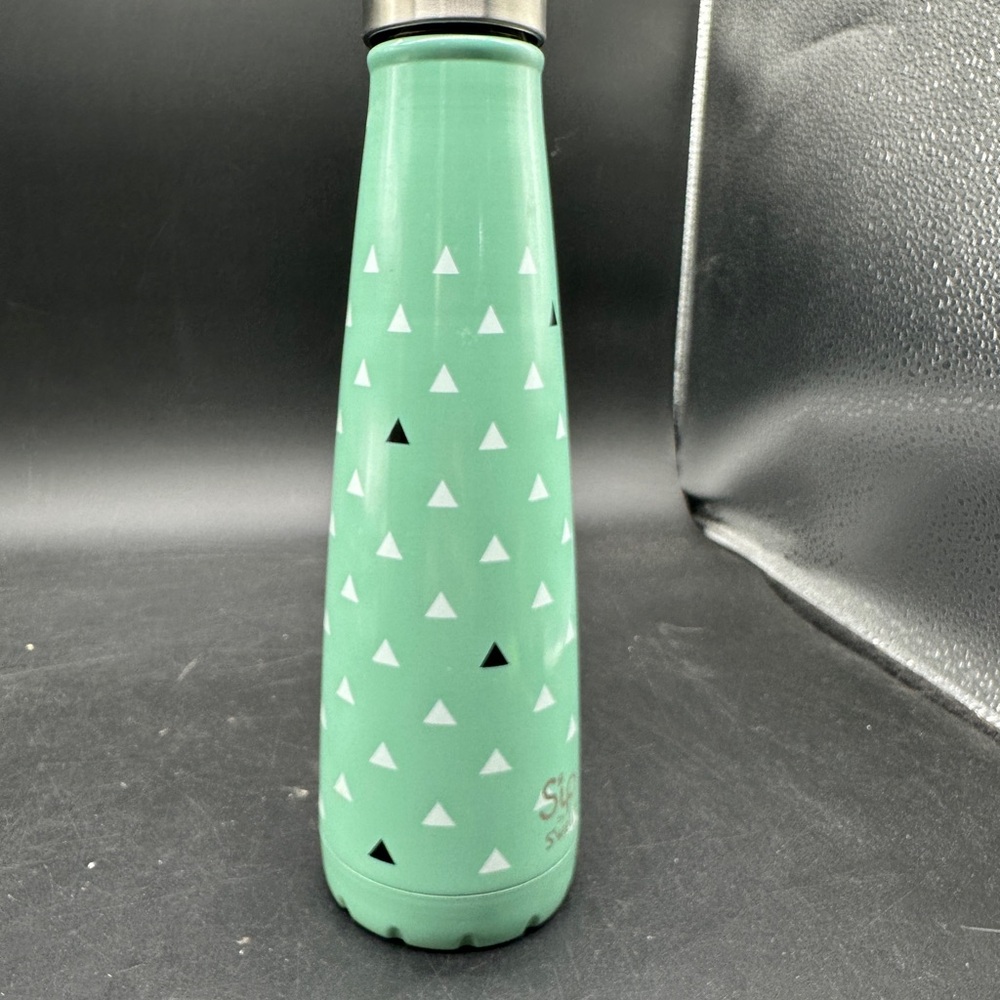 S'well 15 oz. Stainless Steel Mint Green Triangle Pattern Bottle